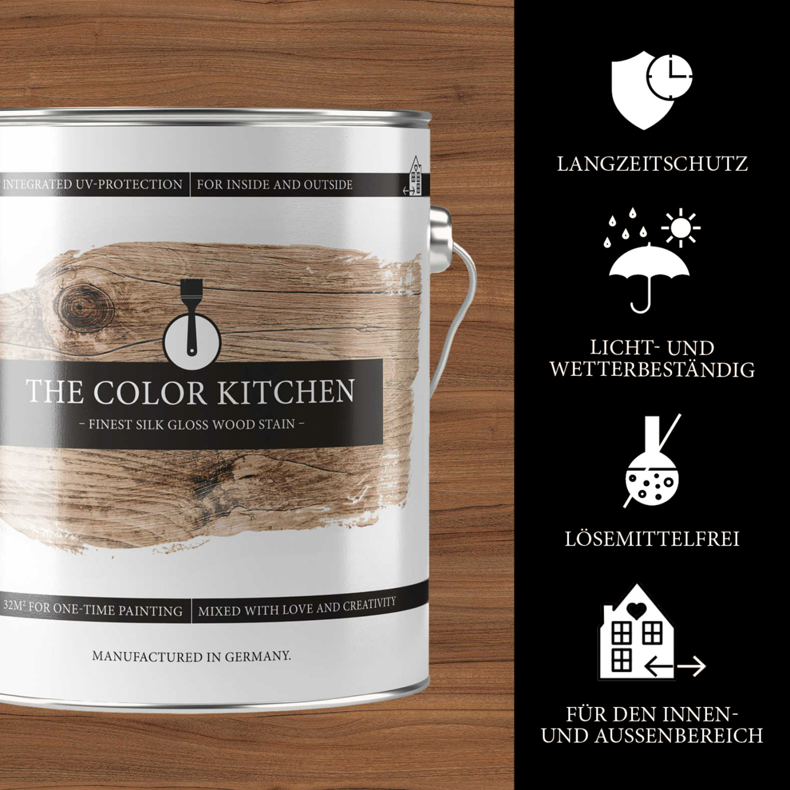 The Color Kitchen Holzlasur WOOD STAIN - Nussbaum - 2,5 Liter