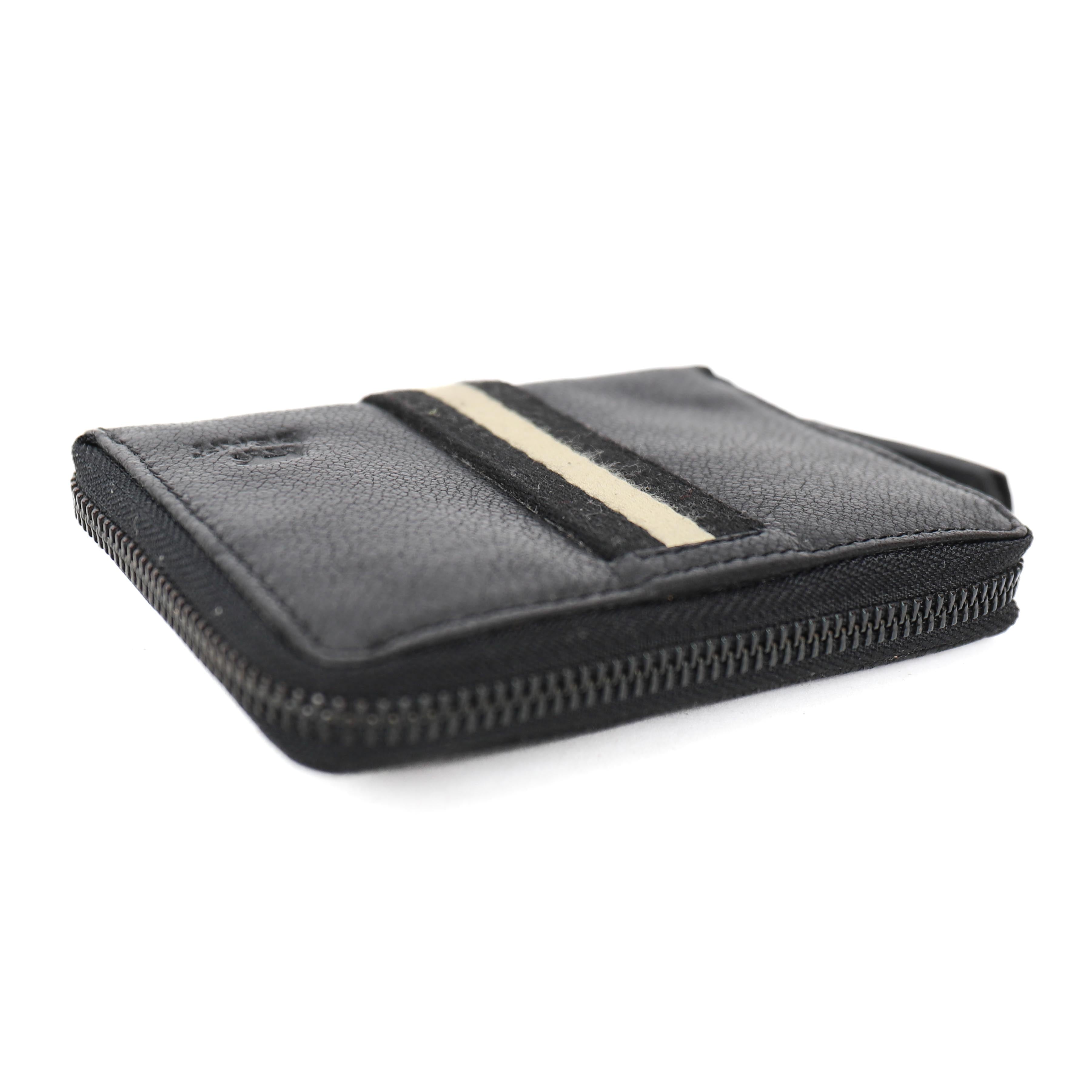 Ritsportemonnee 'Yanet' zwart/stripe