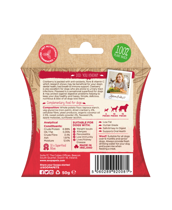 SOOPA - BLAND 4 for 119 -Healthy Bites Cranberry & Sweet Potato 50g
