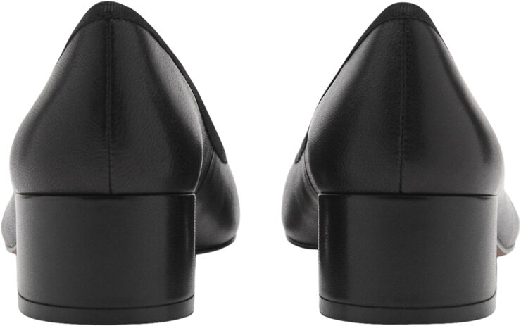 MANGO Bow leather heel shoe Black