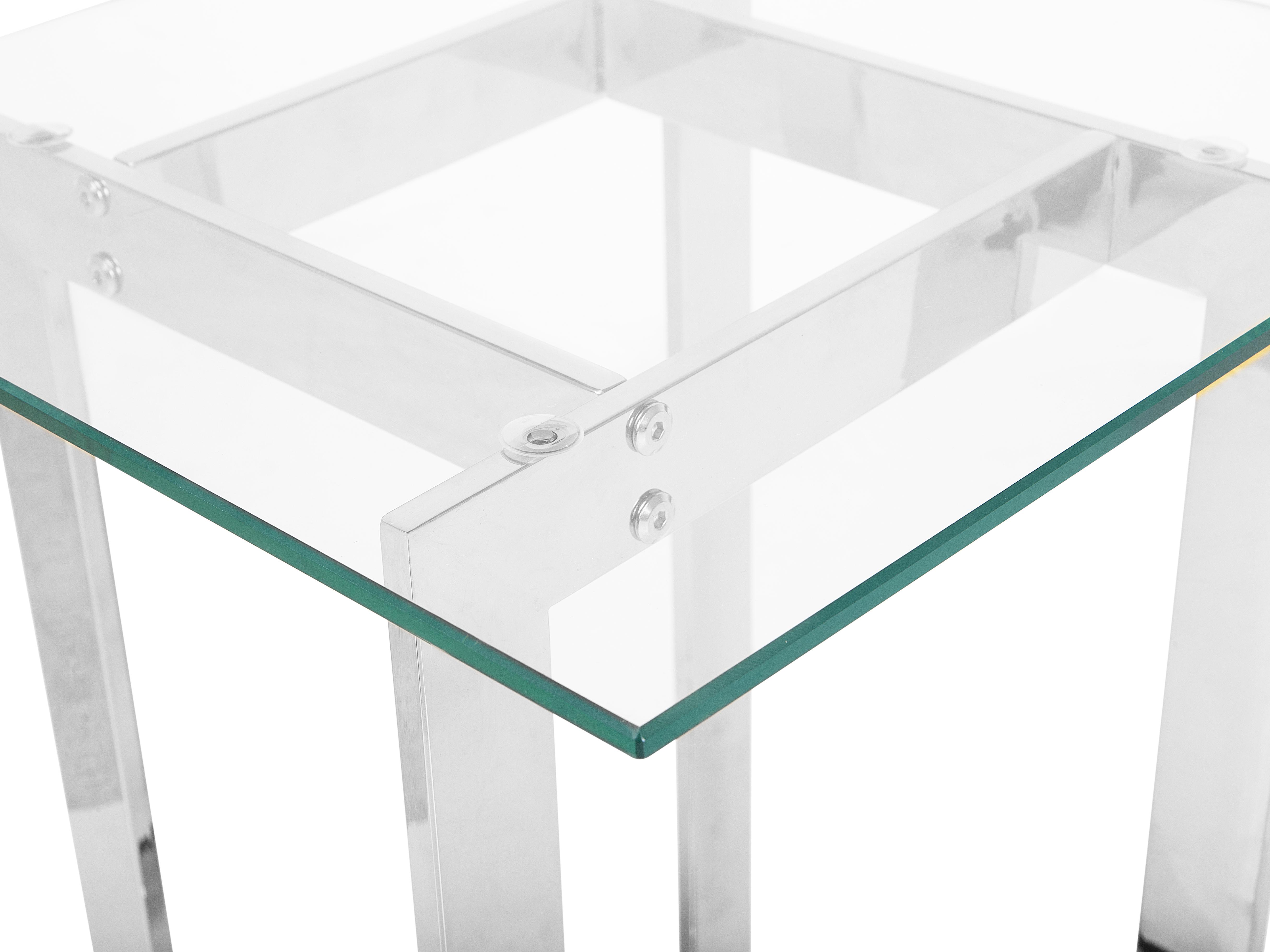Bijzettafel CRYSTAL Veiligheidsglas Zilver