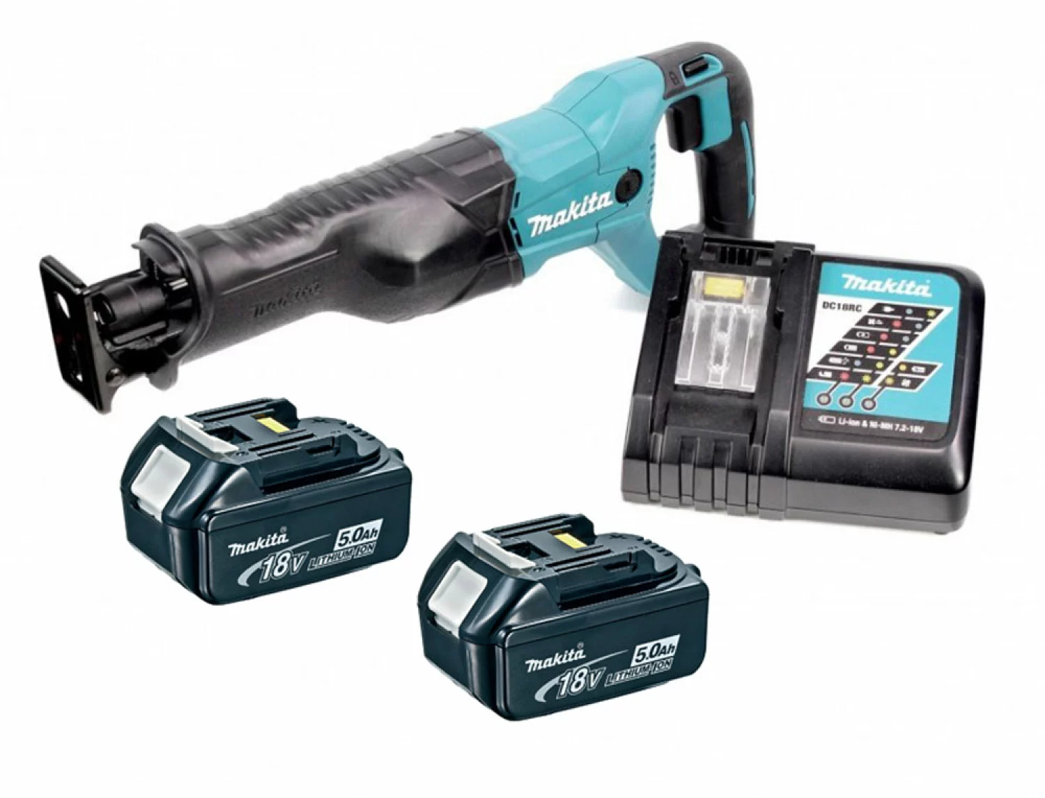 Makita DJR186RTE 18V Li-Ion accu reciprozaag set (2x 5.0Ah accu) in koffer - snelwissel - variabel