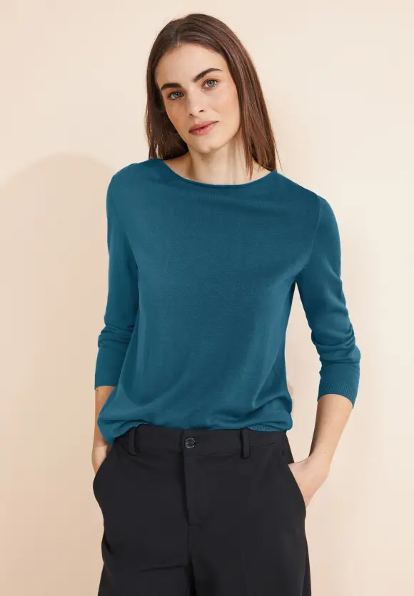 Basic Feinstrickpullover - bright turquoise