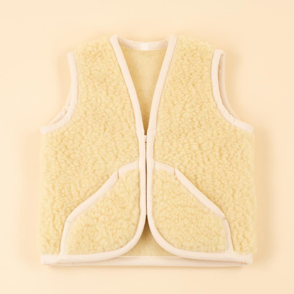 Moonrise kids wollen vestje met rits beige