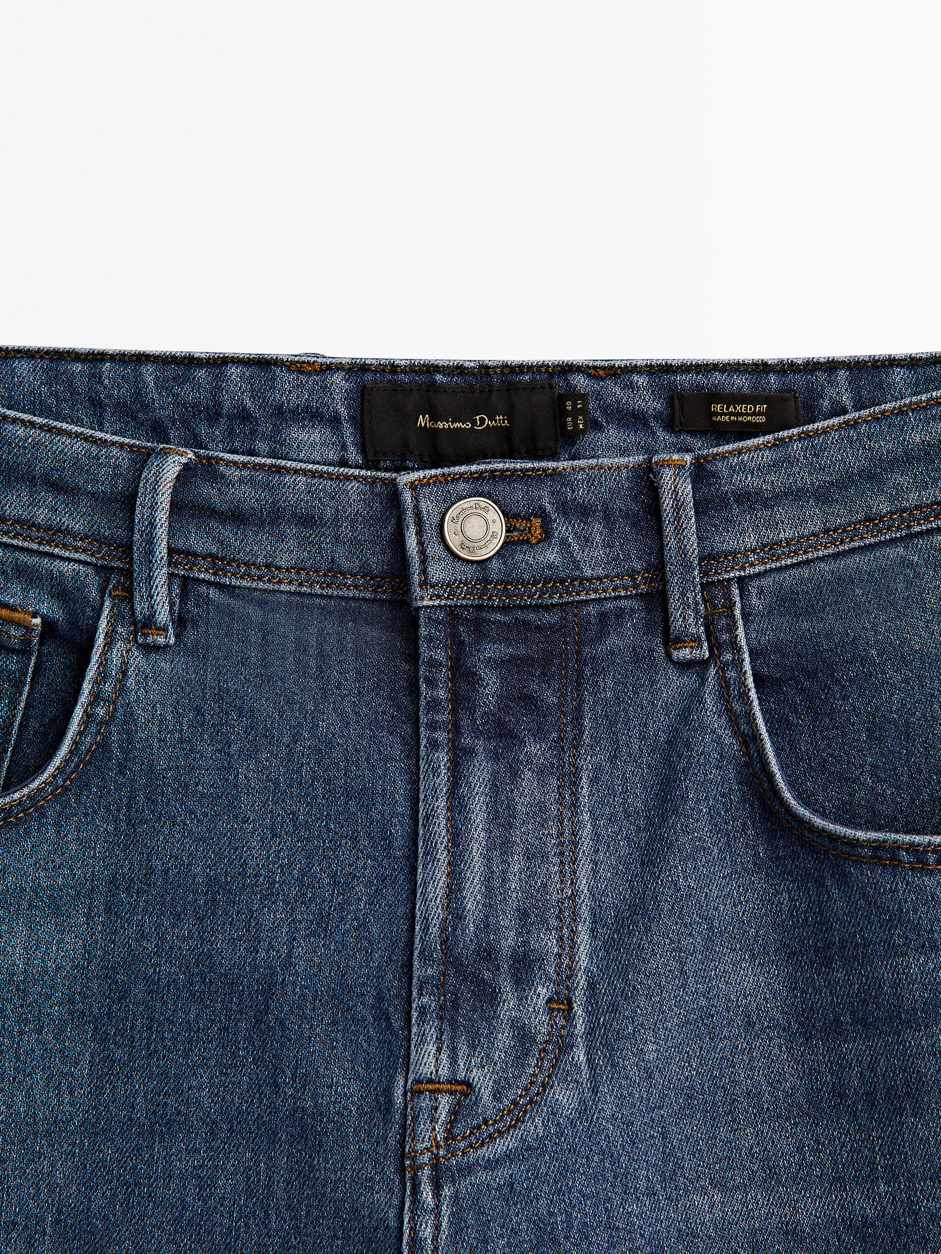 Calça vaquero dirty stone corte relaxado - INDIGO
