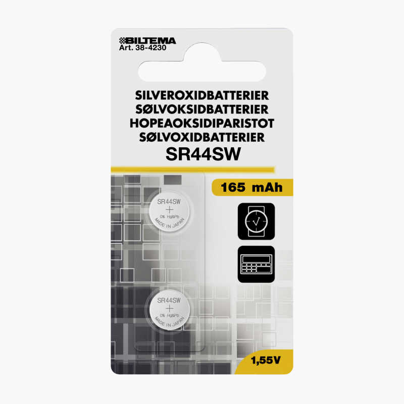 SØLVOKSIDBATTERIER 1,5 V SR44