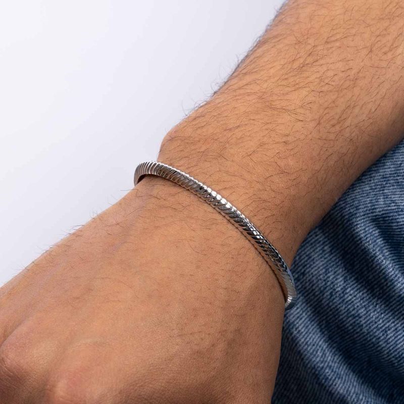 Bracelet jonc Homme ANIL en Argent massif 925