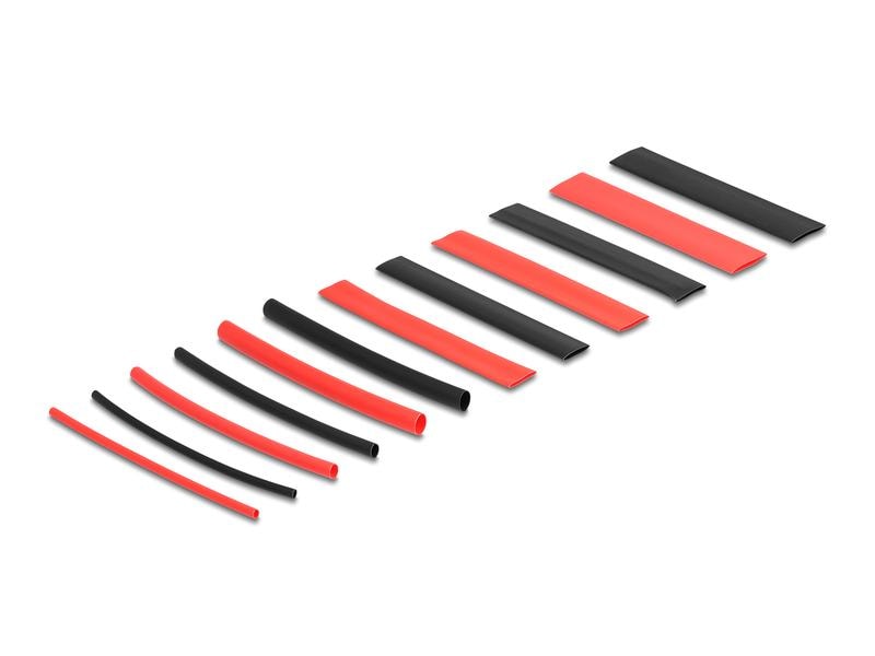 Delock Schrumpfschlauch Sortimentsbox, schwarz/rot, 196-tei Delock Schrumpfschlauch Sortimentsbox, Schrumpfungsrate 2:1, schwarz / rot 196-teilig