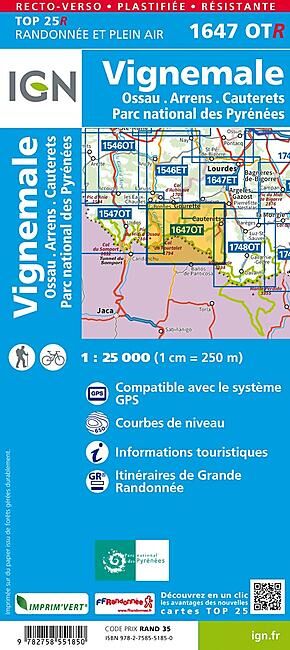 IGN - TOP25R 1647OTR VIGNEMALE OSSAU ARRENS 1 25 000