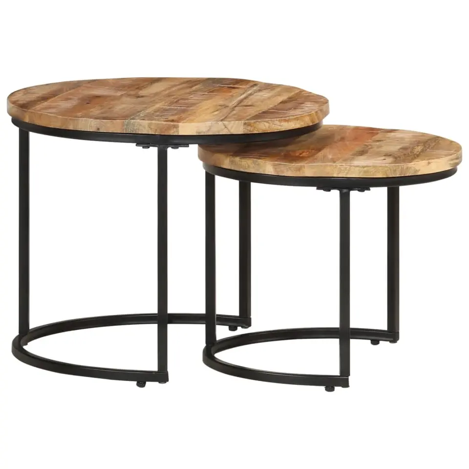 vidaXL - Tafeltje - Bruin - Hout - Ø 40 x 34 cm - 2 stuks