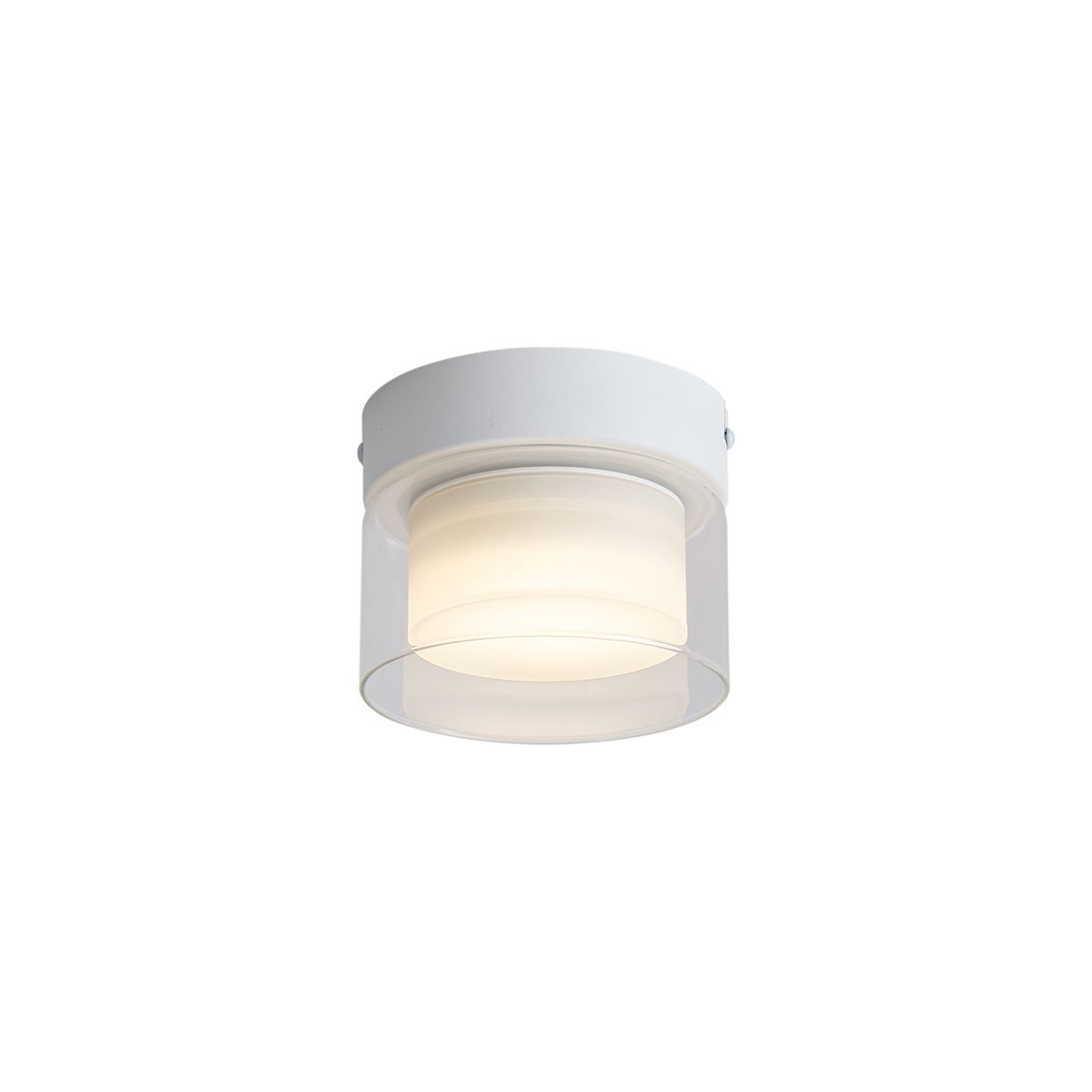 Moderne plafondlamp wit met helder glas  - Puck