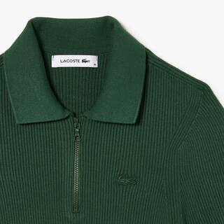Polo col zippé femme Lacoste en maille Pullovers - Vert - Lacoste - Femme