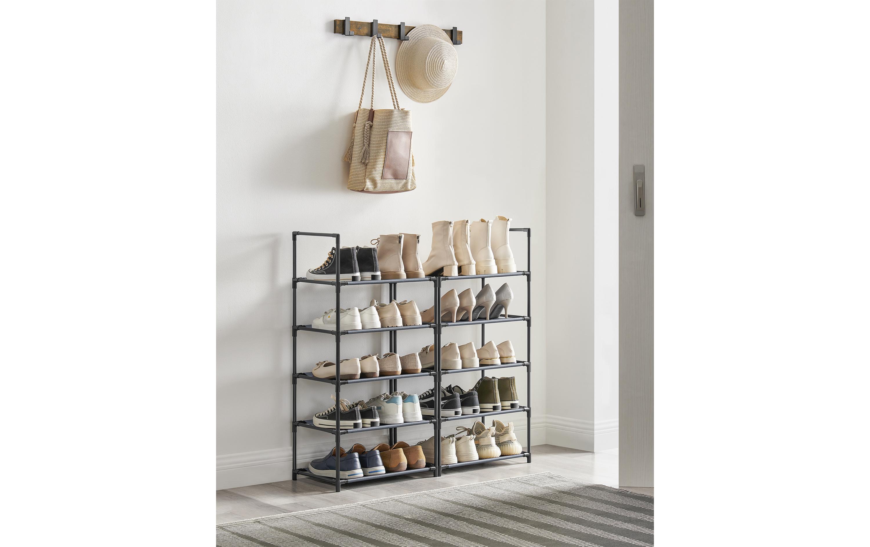Schuhregal mit 10 Ablagen 45 x 173 cm, GrauSchuhorganizer