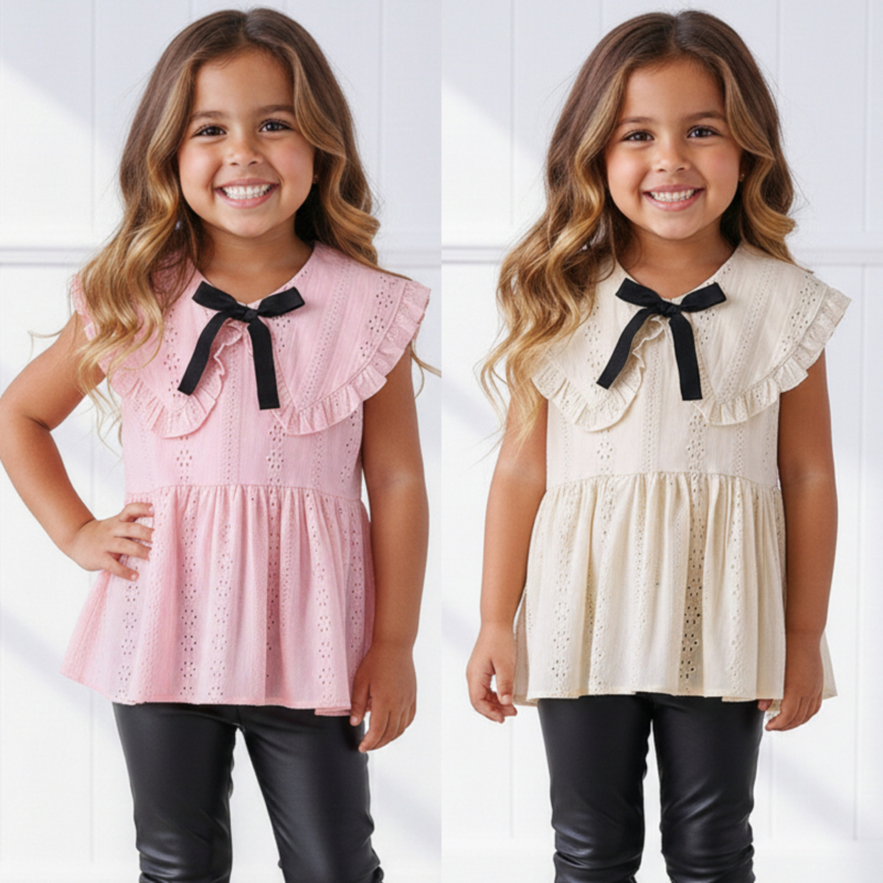 Lovely girly blouse - roze of beige