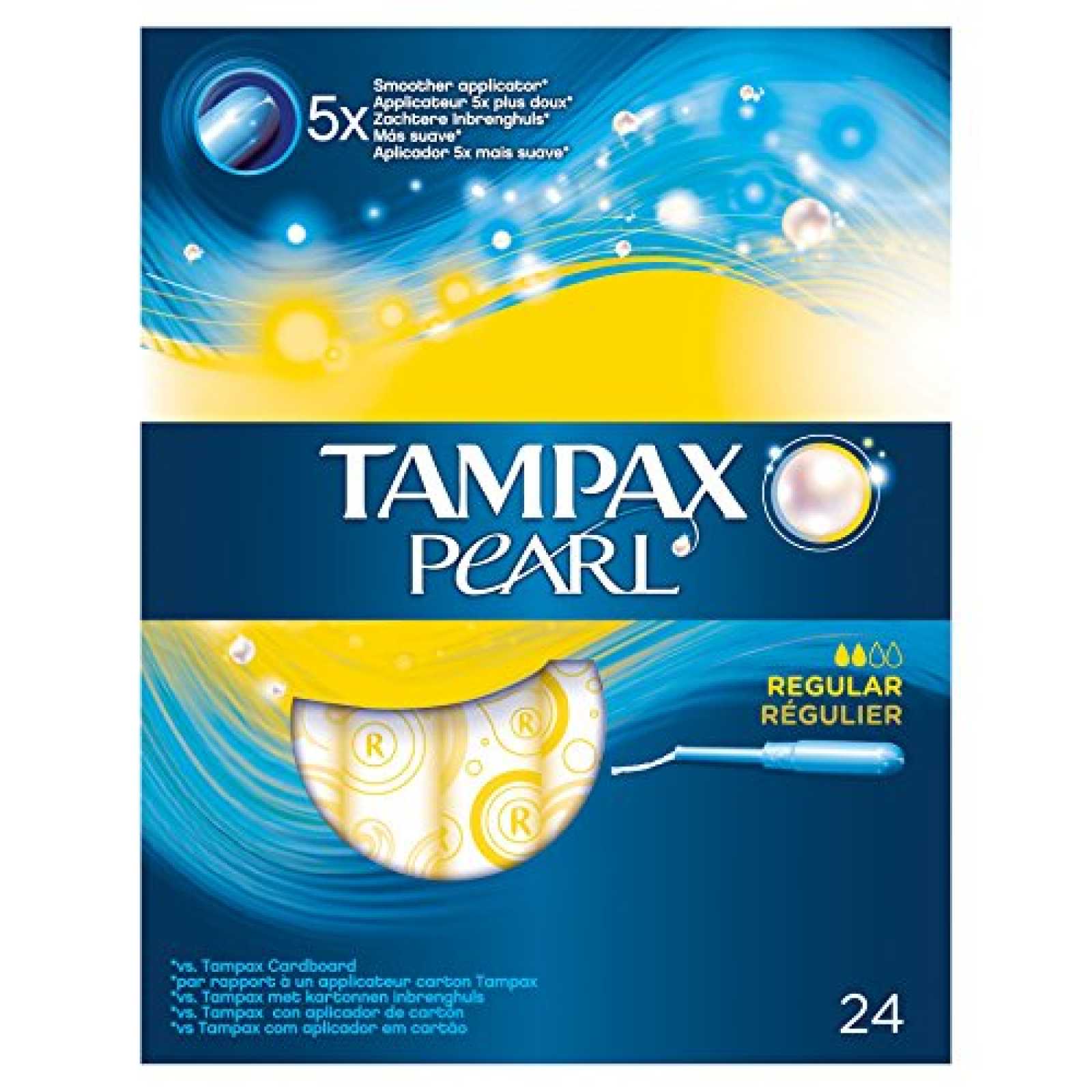 Tampões Tampax Pearl Regular, pacote com 24 unidades