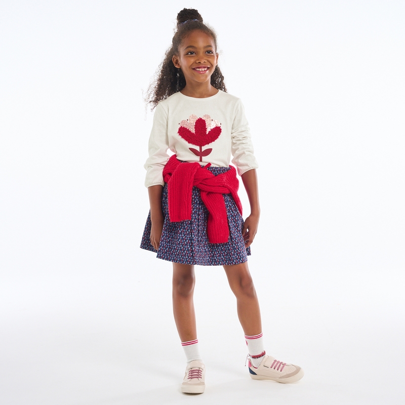 T-shirt à motif fleuri rose fille