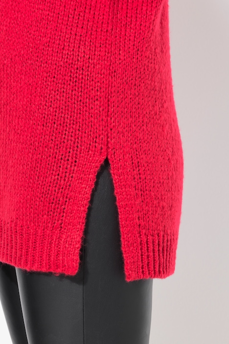 Pullover, Classic Fit, Grobstrick, Ausschnitt mit Spitze