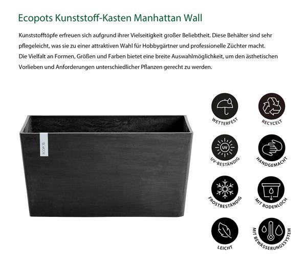 Ecopots Kunststoff-Kasten Paris, rechteckig