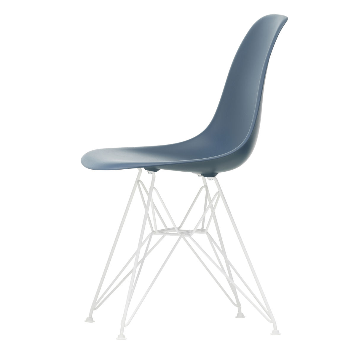 Eetkamerstoel DSR RE wit onderstel sea blue