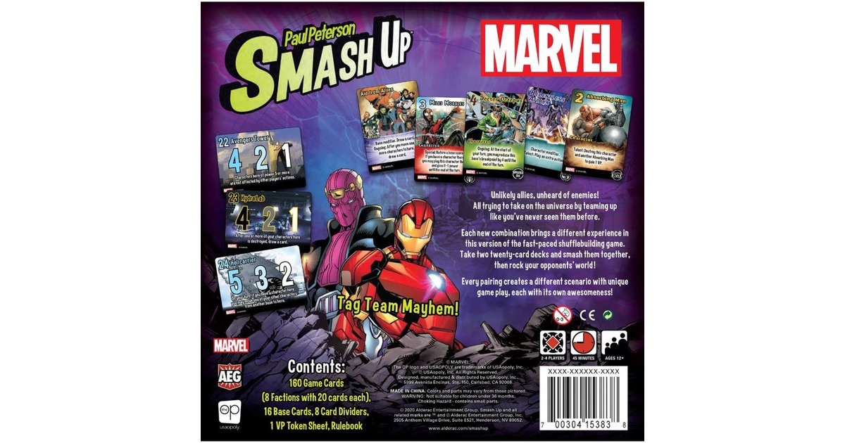 European Player NetworkSmash Up: Marvel Kaartspel  (Engels, 2 - 4 spelers, 45 minuten, Vanaf 12 jaar)