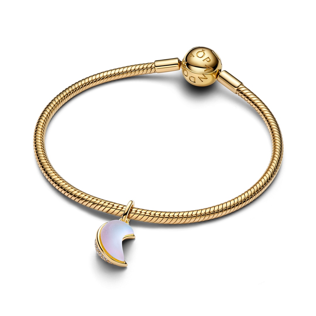 Pandora Gold Moments Funkelnde Mondsichel Charm-Anhänger