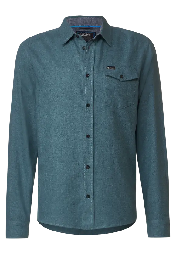 Flanellhemd in Melange - turquoise green melange