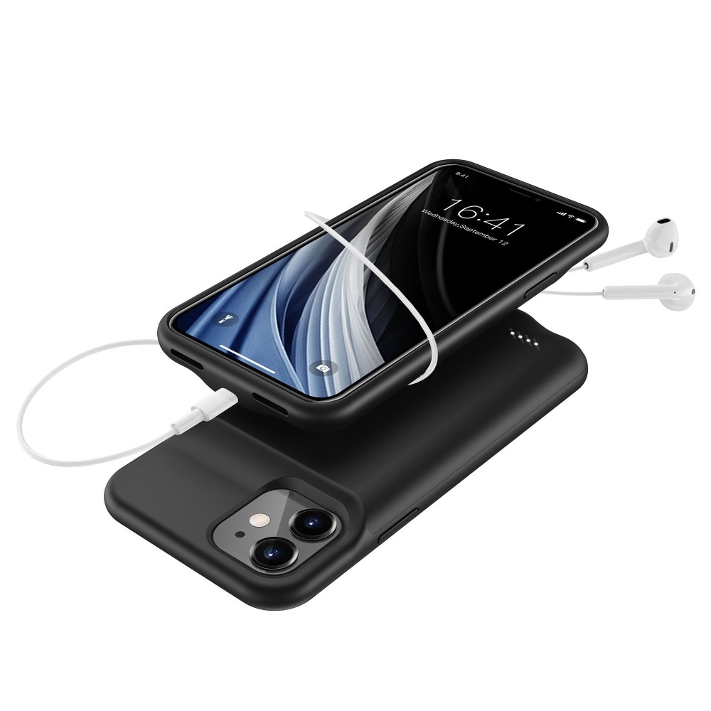 iPhone 12 Mini Backpack Akku Case (6000mAh) Schutzhülle - Schwarz