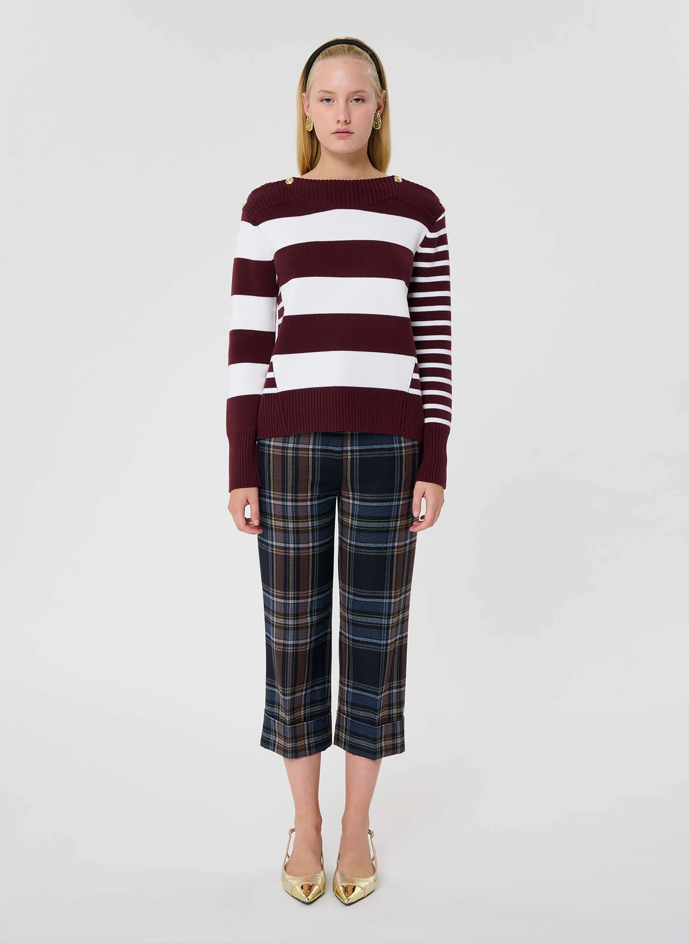 POETESSE - Pull large rayé marinière | Rouge