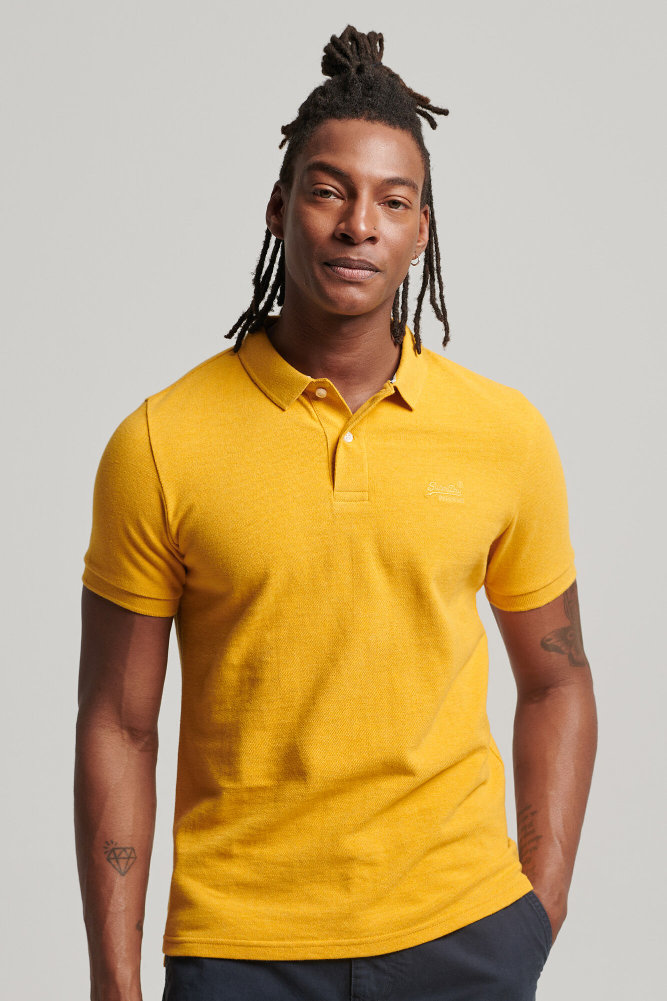 Polo Superdry Classic Piqué - dourado