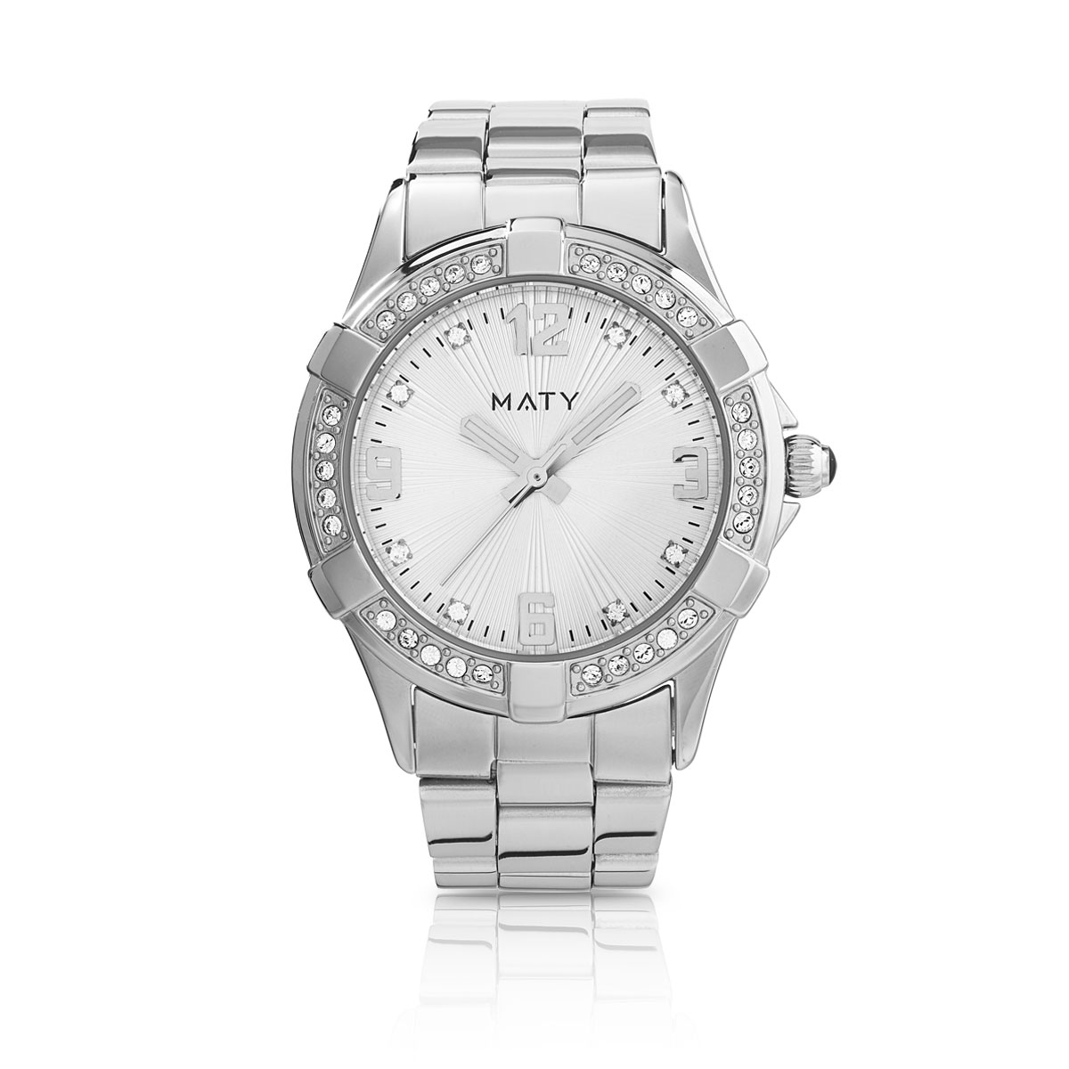 Montre femme strass bracelet acier