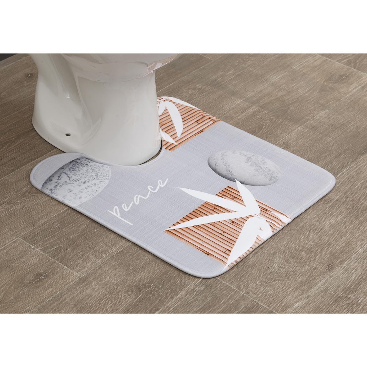 TAPIS CONTOUR WC MICROFIBRE IMPRIME 45X50CM SPIRITUALITY