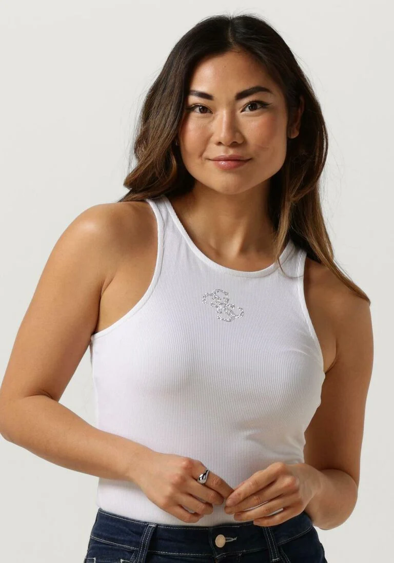 GUESS witte guess top sl round neck gwendalina top