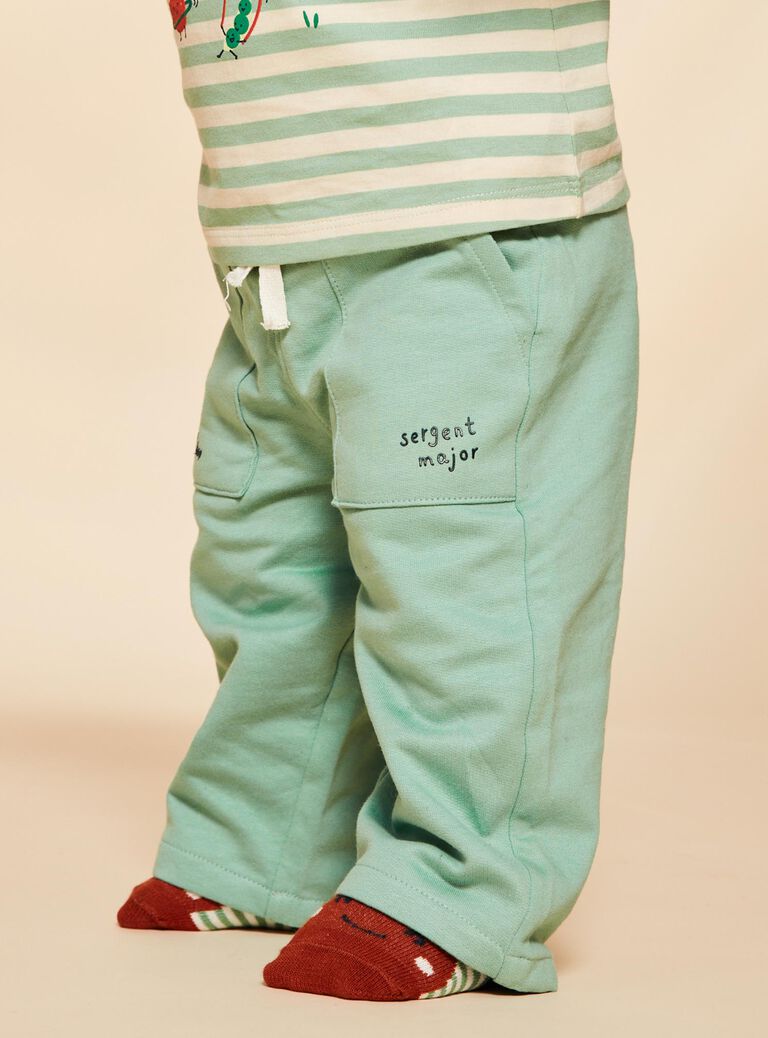 Pantalon en molleton vert amande