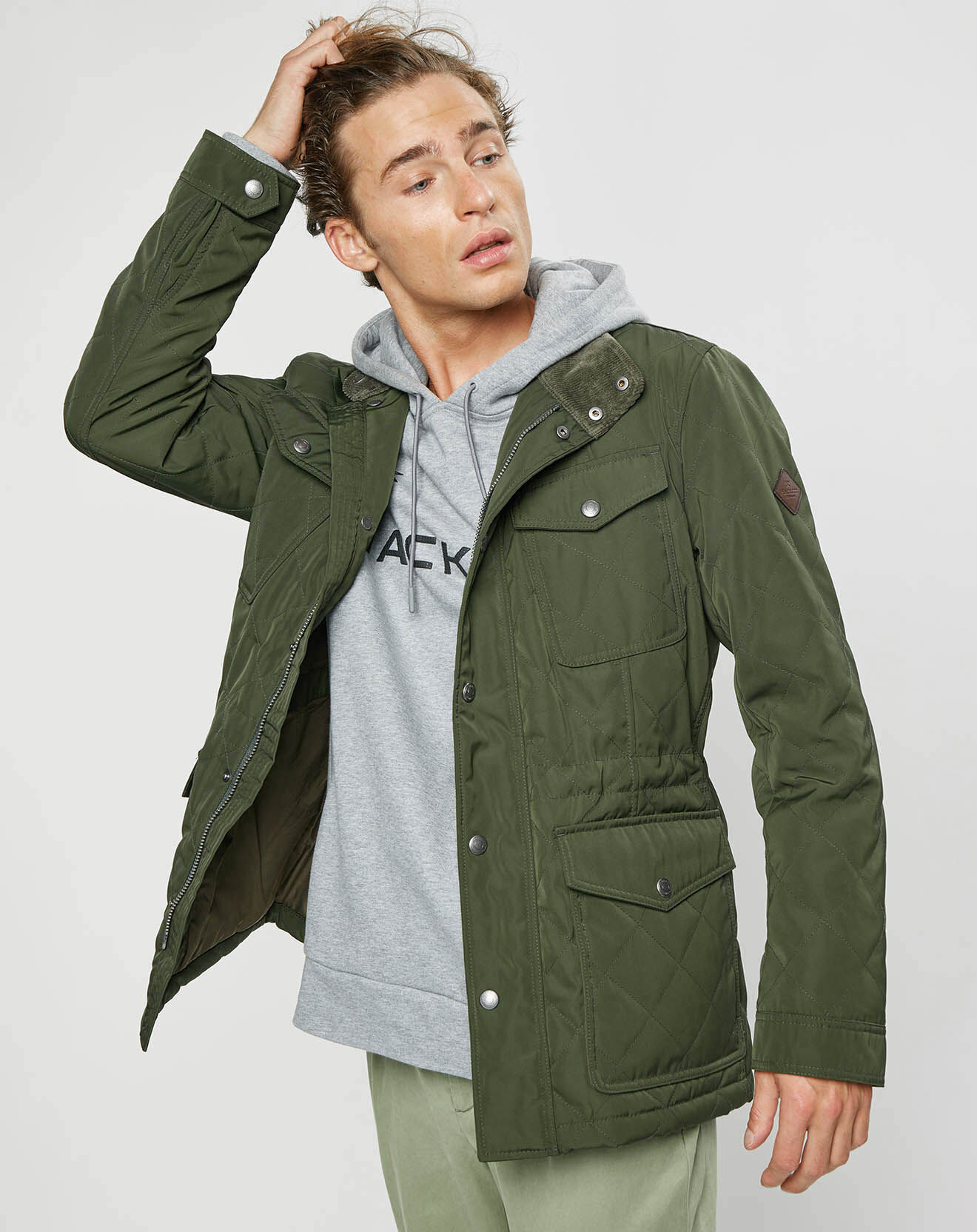Hackett London Parka légère Olborne kaki