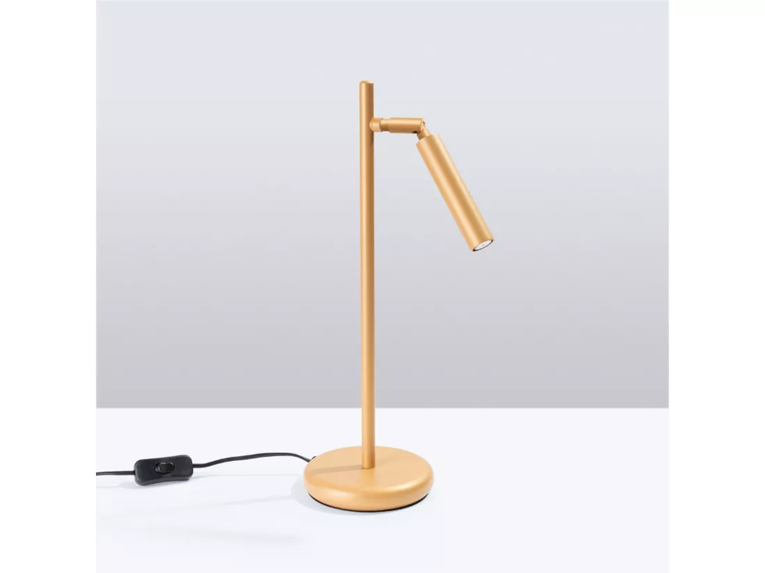 Lampe de bureau Pastelo moderne en acier - 1 sources lumineuses - L.14 x H.43 cm - doré