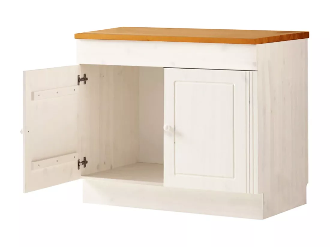 Anita | Meuble évier avec 2 portes en pin blanc