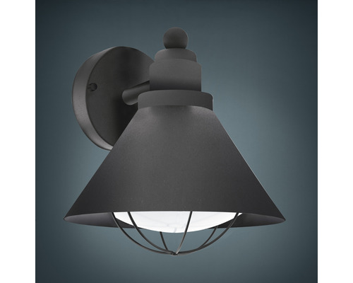 Buitenwandlamp, 1-lichts, 24x22 cm, zwart/wit