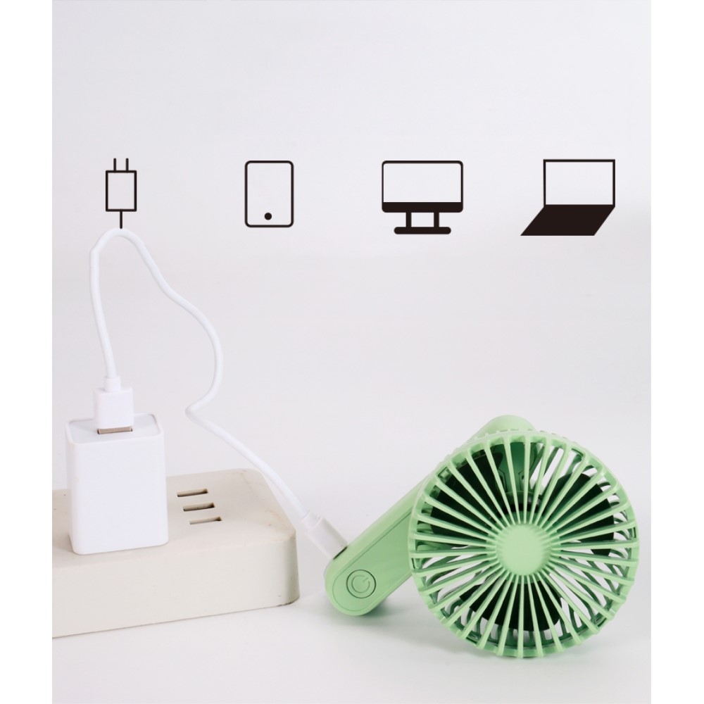 (Ø85mm) Hand Ventilator Tragbarer Lüfter Wiederaufladbarer Taschenventilator mit Handschlaufe - Dunkelblau