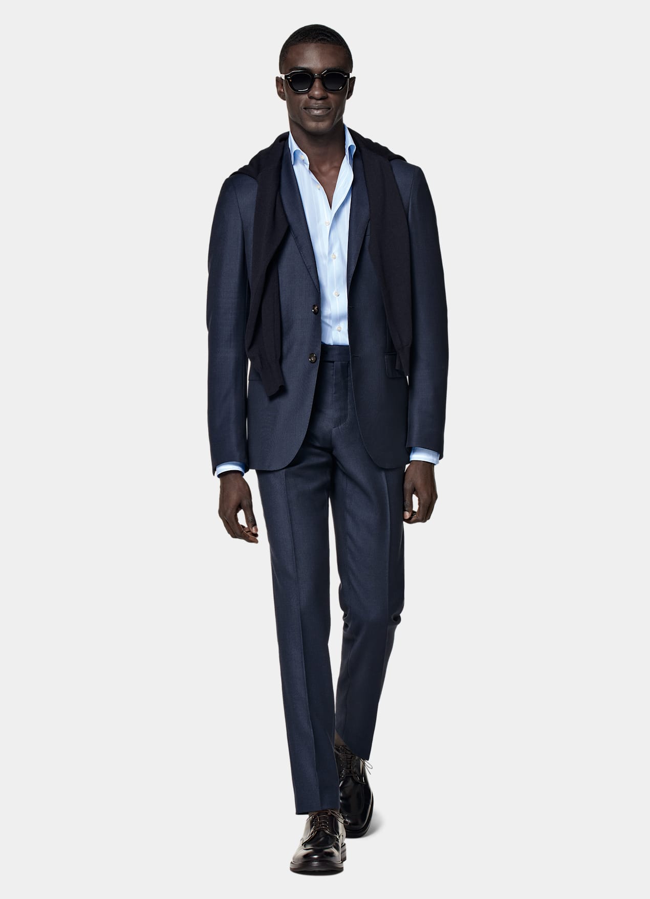 Veste de costume Sienna coupe Tailored bleu marine œil-de-perdrix