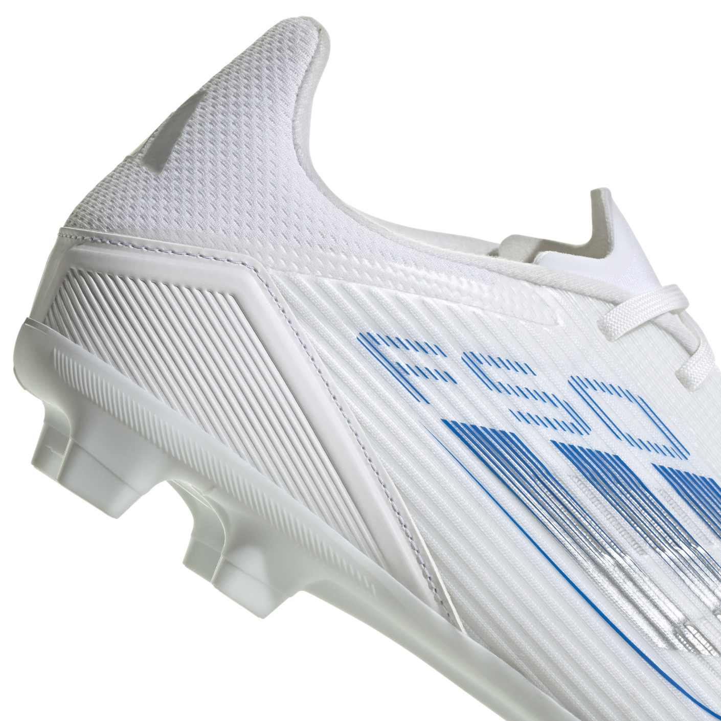 Adidas F50 League Gras / Kunstgras Voetbalschoenen (MG) Wit Blauw Zilver