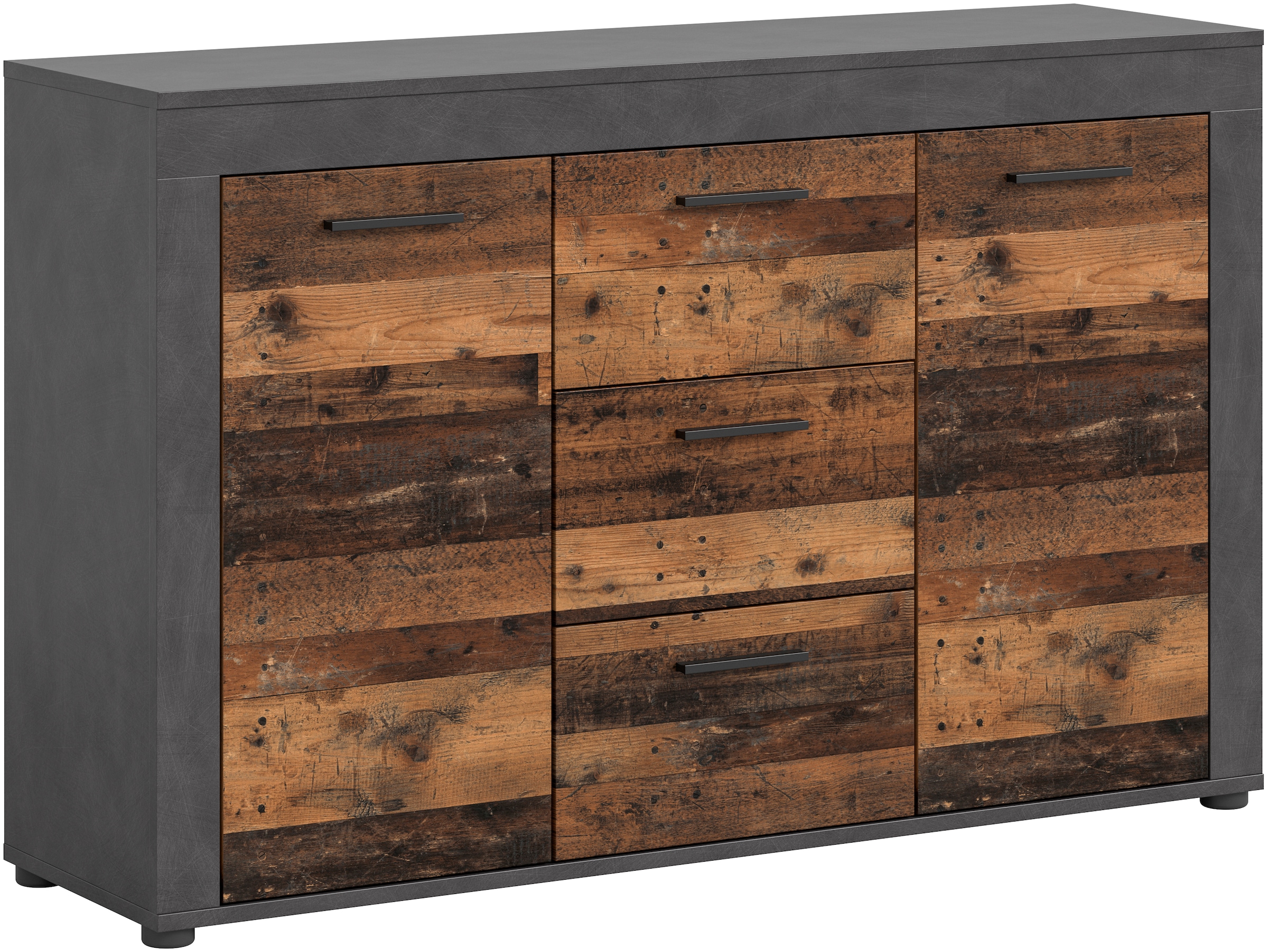 INOSIGN Sideboard »Aosta, Breite 125 cm, in verschiedenen Farbausführungen« mit 2 Türen und 3 Schubkästen, Wohnzimmer, Kommode, Schrank