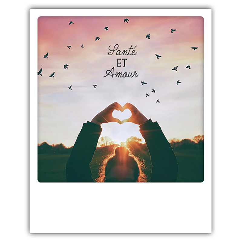 Carte polaroid Santé et Amour Pickmotion