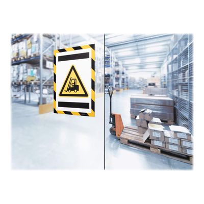 Durable Duraframe Magnetic Security - Cadre d'affichage magnétique bicolore - A4 - jaune/noir