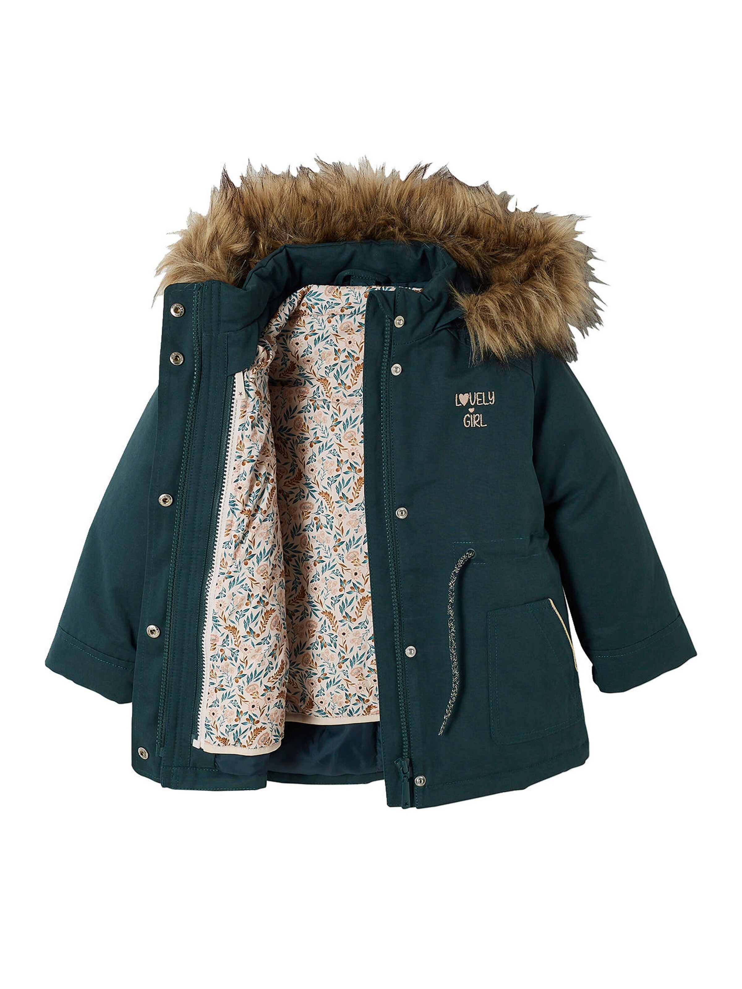 Vertbaudet Mädchen 3-in-1-Winterjacke mit Recycling-Polyester dunkelgrün