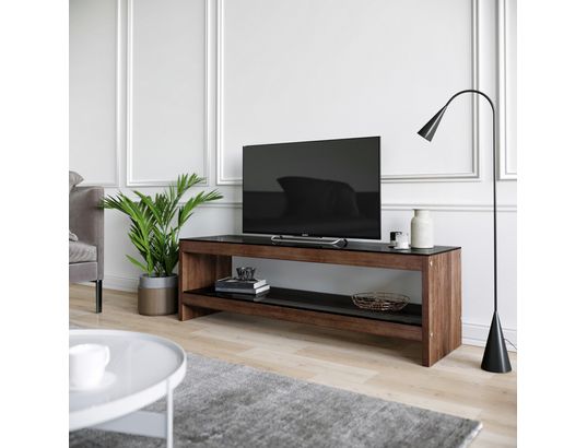 CONCEPT1 - Meuble TV Tv301 noyer 140 x 40 x h45 cm