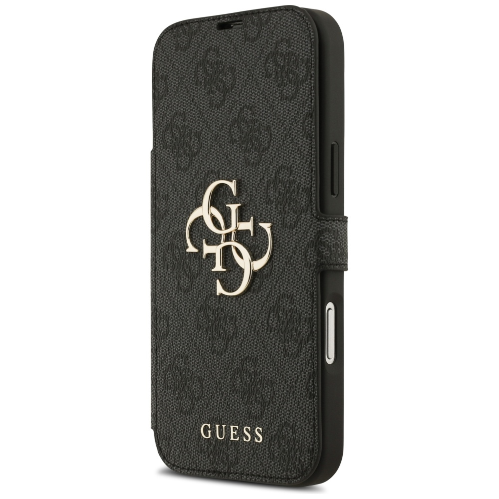 iPhone 17 Pro Max Leder Tasche Book 4G Metal Logo (GUBKP17X4GMGGR) - Schwarz