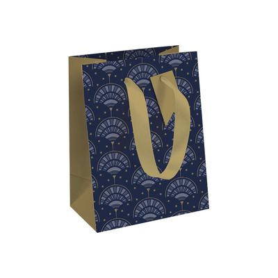Clairefontaine - Sac cadeau - 21,5 cm x 10,2 cm x 25,3 cm - nuit étoilée bleu/or
