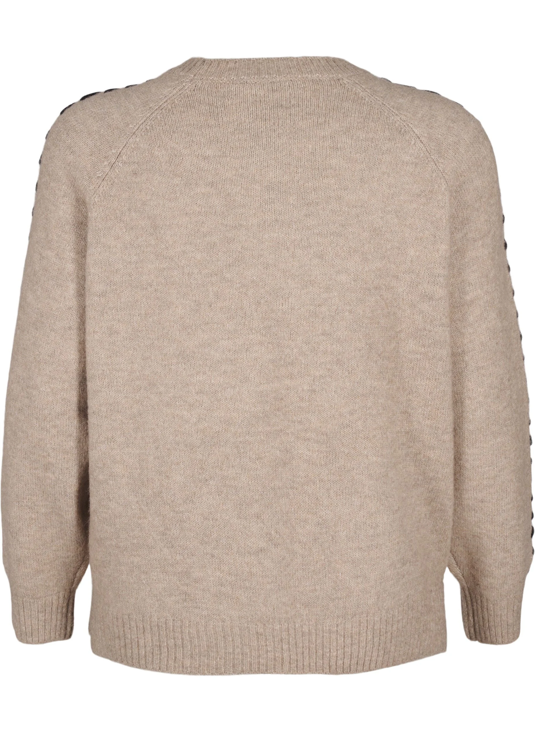 Strikbluse med stikninger