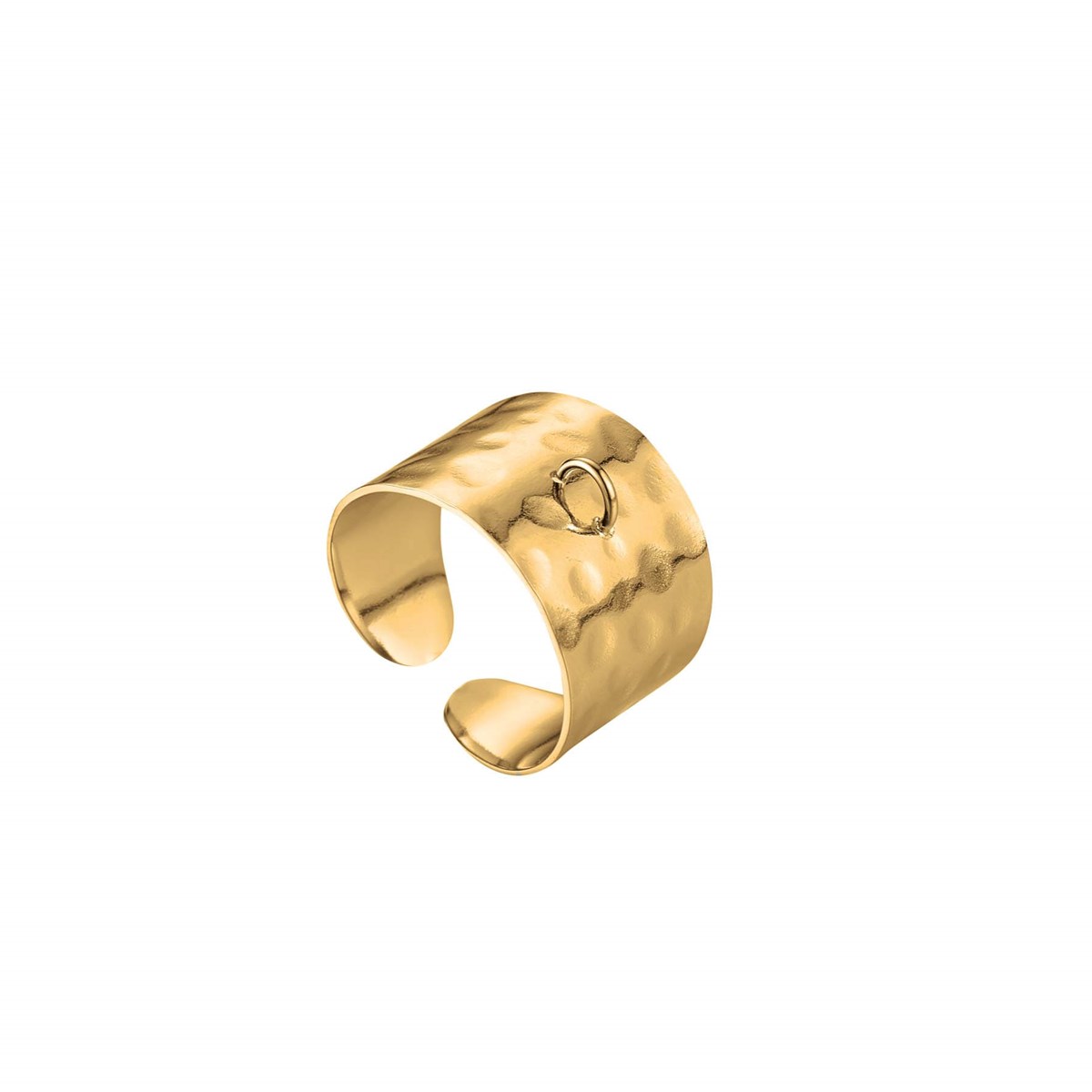 Bague acier dorée or Luza Charms