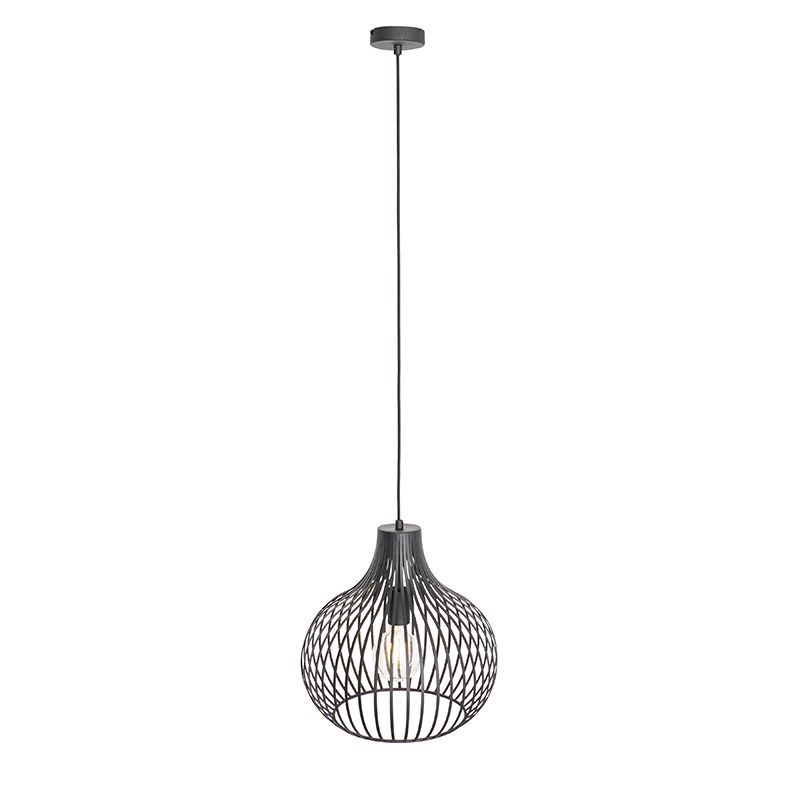 Moderne hanglamp zwart 38 cm - Saffira